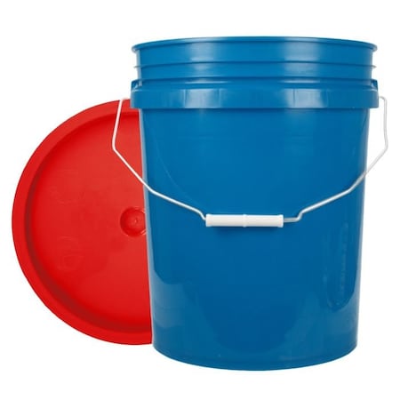 World Enterprises Bucket, 12 in H, Chevron and Red 5CHBLU,345RED